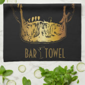 Bar Towel Martini Glass Gold Skull Theedoek (Gevouwen)
