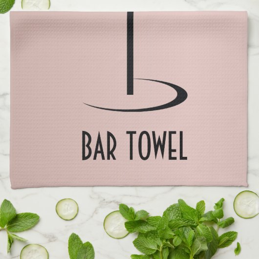 Bar Towel Pink Martini Cocktail Glass Theedoek (Gevouwen)