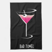 Bar Towel Pink Martini Glass Theedoek (Verticaal)