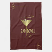 Bar Towel Red en Gold Martini Glass Theedoek (Verticaal)