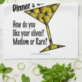 BAR TOWELS Dinner! Olijven? Middelgroot of Zelden? Theedoek (Gevouwen)