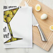 BAR TOWELS Dinner! Olijven? Middelgroot of Zelden? Theedoek (Quarter Fold)