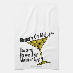 BAR TOWELS Dinner! Olijven? Middelgroot of Zelden? Theedoek