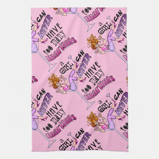 BAR TOWELS - TE VEEL MARTINIS THEEDOEK (Verticaal)