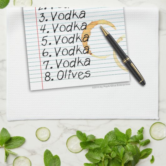 BAR TOWELS, VODKA SHOPPT LIST THEEDOEK (Gevouwen)