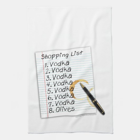 BAR TOWELS, VODKA SHOPPT LIST THEEDOEK (Verticaal)