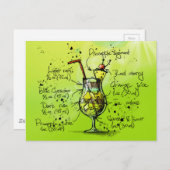 Bar Tropisch cocktailrecept Briefkaart (Voorkant / Achterkant)