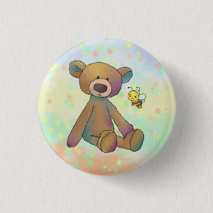 Bär und Biene Ronde Button 3,2 Cm