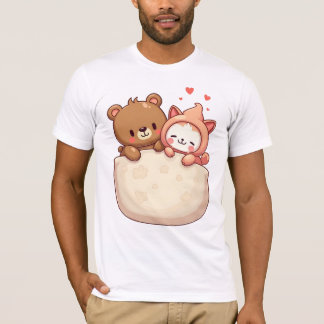 Bär und Katze Kawaii T-shirt