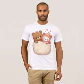 Bär und Katze Kawaii T-shirt (Voorkant volledig)
