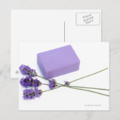 Bar van lavendelzeep gemaakt van 100% natuurlijke  briefkaart (Voorkant / Achterkant)