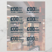 Bar Voetbal Event Menu logo en foto toevoegen (Achterkant)