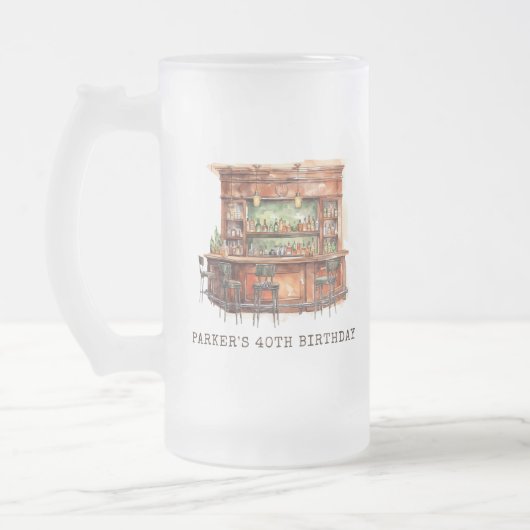 Bar Volwassen Verjaardag Elke leeftijd Matglas Bierpul (Links)