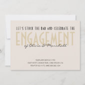 Bar Voorraad Grote Typografie Champagne Verloving Kaart (Voorkant)