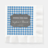 Bar Voorraad Krijtbord Geruite Koppel Bruiloftssho Servetten (Voorkant)