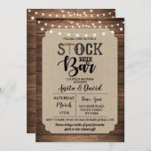 Bar vullen Feest Koppel Bruids Shower Jute Hout Kaart (Voorkant / Achterkant)