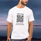 Bar WiFi Details Plus QR Code Plus Adres op een T-shirt