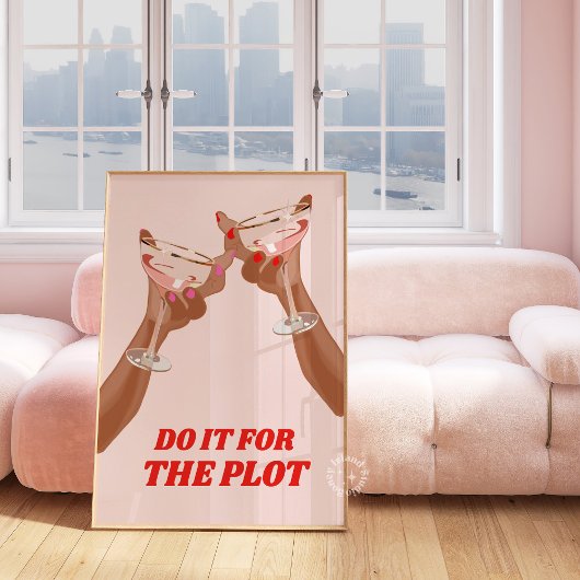 Bar winkelwagen decor, juichen afdrukken, doe het  poster