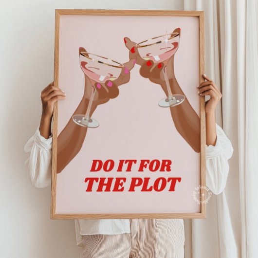 Bar winkelwagen decor, juichen afdrukken, doe het  poster