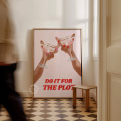 Bar winkelwagen decor, juichen afdrukken, doe het  poster