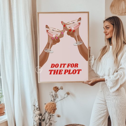 Bar winkelwagen decor, juichen afdrukken, doe het  poster