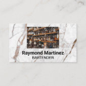 Bar | Wit Marmeren Visitekaartje (Voorkant)