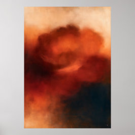 Bara Rose Atmosferische Bloemige Abstractie Poster