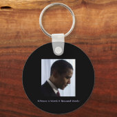 BARAC OBAMA Een Afbeelding is waard als duizend wo Sleutelhanger (Voorkant)