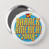 Barack America text Ronde Button 4,0 Cm (Voorkant /achterkant)