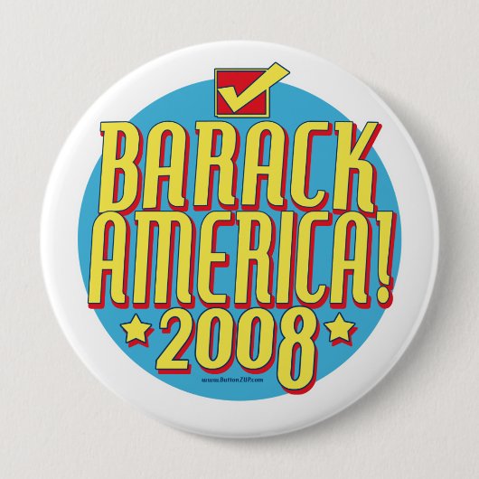 Barack America text Ronde Button 4,0 Cm (Voorkant)
