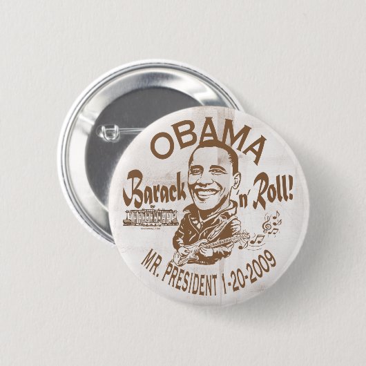 Barack and Roll 2009 Inauguration Button (Voorkant /achterkant)