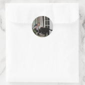 Barack & Bo Obama Ronde Sticker (Tas)