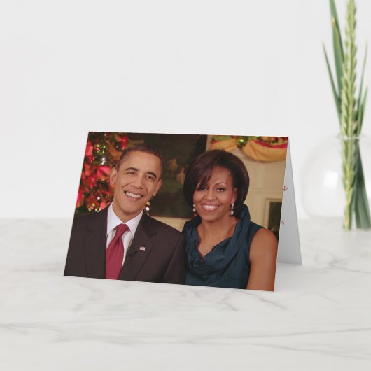 Barack & de 2010WA-begroetende Kaart van Michelle (Voorkant)