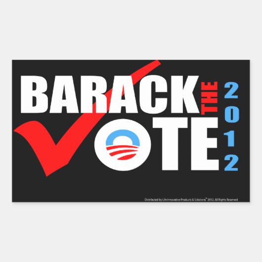Barack De Stemming 2012 Sticker met Verticaal Jaar (Voorkant)