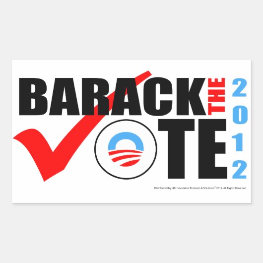 Barack De Stemming Sticker met Verticaal Jaar (Voorkant)
