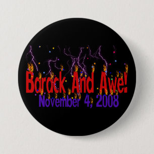 Barack en Awe Ronde Button 7,6 Cm