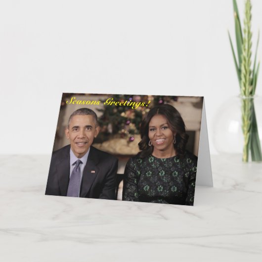 Barack en Michelle 2015 WA - Wenskaart Feestdagen Kaart (Voorkant)
