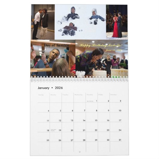 Barack en Michelle 2018 - Agenda Kalender (Jan 2026)