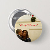 Barack en Michelle Merry Kissmas - Button (Voorkant /achterkant)