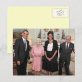 Barack en Michelle met koningin Elizabeth Briefkaart (Voorkant / Achterkant)