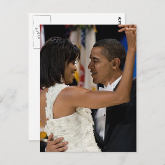 Barack en Michelle Obama Briefkaart (Voorkant / Achterkant)
