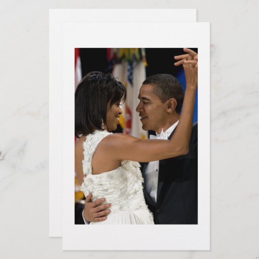Barack en Michelle Obama Briefpapier (Voorkant / Achterkant)