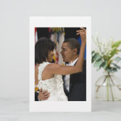 Barack en Michelle Obama Briefpapier (Staand voorkant)
