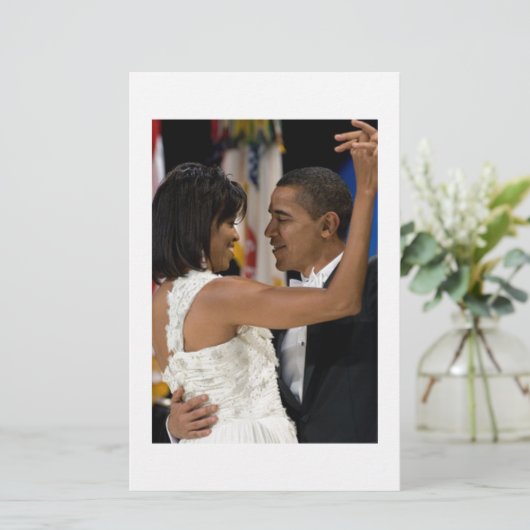 Barack en Michelle Obama Briefpapier (Staand voorkant)