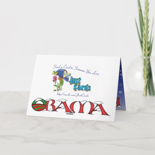 Barack en Michelle Obama Caricature Holiday Feestdagen Kaart (Achterkant)