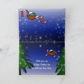 Barack en Michelle Obama Caricature Holiday Feestdagen Kaart (Binnen)