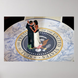 Barack en Michelle Obama dansend Inaugural Ball Poster
