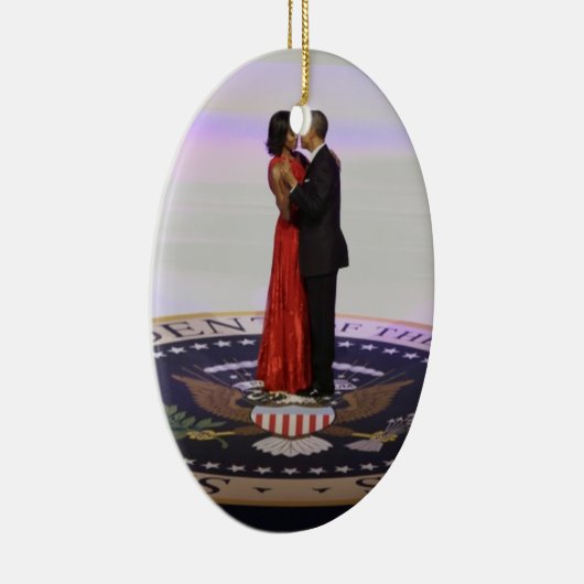 Barack en Michelle Obama Keramisch Ornament (Rechts)