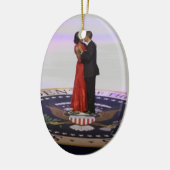 Barack en Michelle Obama Keramisch Ornament (Links)