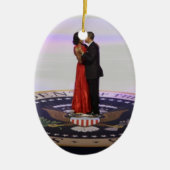 Barack en Michelle Obama Keramisch Ornament (Voorkant)